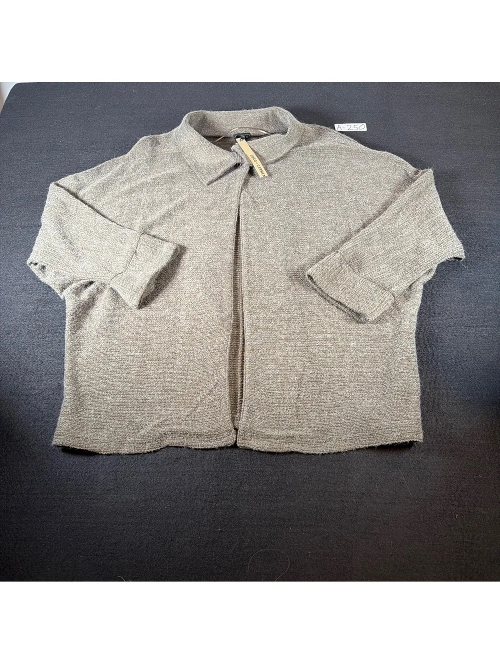 Coco + Carmen Women L/XL Army Green Open Front Cardigan Sweater Knit Pockets